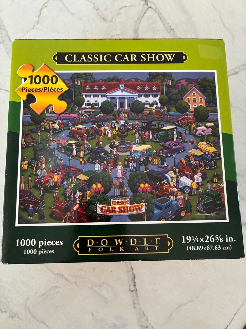 Dowdle Folk Art Classic Car Show Puzzle 1000pc- NEW